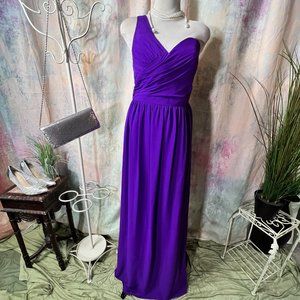 📌Alfred Angelo  One Shoulder Pleated Bodice Prom - Bridesmaid Chiffon Dress